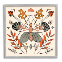 Stupell Industries Boho Moth And Plant Sprigs On Wood by Melissa Wang Graphic Art