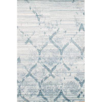 Isabelline Isabelline Light Blue Rayon From Bamboo Silk Rug - 6' X 9'