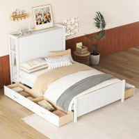 Red Barrel Studio Full Size Platform Bed With Drawers And Storage Shelves