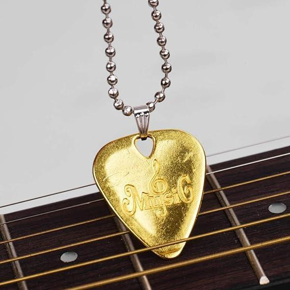 Guitar Pick Necklace Zinc alloy Pendant Guitar Accessory Gold Free Shipping in Other - Image 4