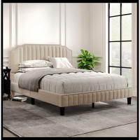 Latitude Run® Modern Curved Upholstered Platform Bed