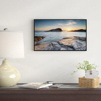 East Urban Home 'Sunset over the Cornwall Coast' Photographic Print on Wrapped Canvas