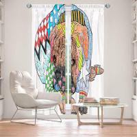 East Urban Home Lined Window Curtains 2-panel Set for Window Size by Marley Ungaro - Boxer Dog White