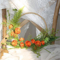 Le Prise™ Floral Hoop Artificial Peony Hanging Basket