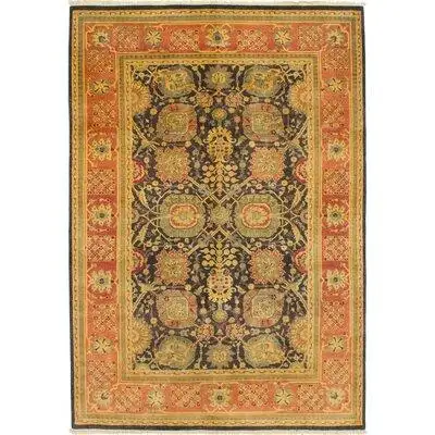Isabelline One-of-a-Kind Pulaja Hand-Knotted Copper 6'4" x 9'1" Wool Area Rug