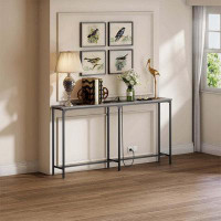 17 Stories Extra-Long Console Table With 2 Power Outlets And 1 Type C Port And 1 USB Port,Sofa Table, Narrow Long Entryw