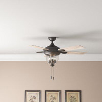 Honeywell 52" Glencrest 5 - Blade Standard Ceiling Fan with Pull Chain and Light Kit Included