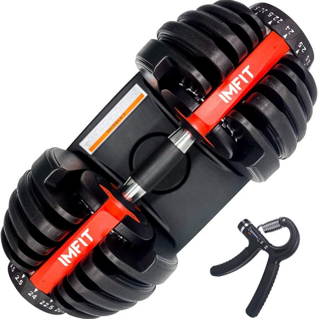 IMFit Adjustable Dumbbells with Free Hand Grip Strengthener in Exercise Equipment in Mississauga / Peel Region
