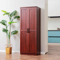 Red Barrel Studio Freestanding Storage Cabinet With 5-Tier Shelving And 2 Adjustable Shelves,Wardrobe