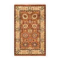 Isabelline Mogul, One-Of-A-Kind Hand-Knotted Area Rug  - Orange, 3' 0" X 5' 0"