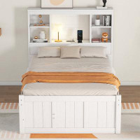 Red Barrel Studio Platform Bed with Storage Headboard,Trundle and 3 Drawers
