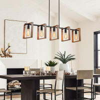 Gracie Oaks 5 - Light Kitchen Island Lighting Fixture Linear Pendant Dining Room Chandelier