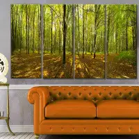 Design Art 'Green Autumn Forest Panorama' Photographic Print Multi-Piece Image on Canvas