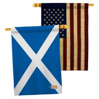 Breeze Decor St. Andrews Cross House Flags Pack Nationality Regional Yard Banner 28 X 40 Inches Double-Sided Decorative