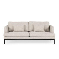 East Urban Home Finnan 64.9" Linen Recessed Arm Sofa