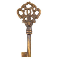 UNIQANTIQ HARDWARE SUPPLY Hand Aged Solid Brass Skeleton Key