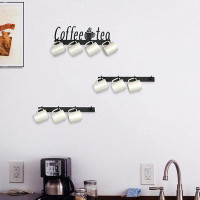 Red Barrel Studio Coffee Mug Wall Rack, Coffee Cup Holder Wall Mounted With 12 Heavy Duty Hooks And Metal Coffee Sign, R