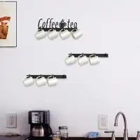 Red Barrel Studio Coffee Mug Wall Rack, Coffee Cup Holder Wall Mounted With 12 Heavy Duty Hooks And Metal Coffee Sign, R