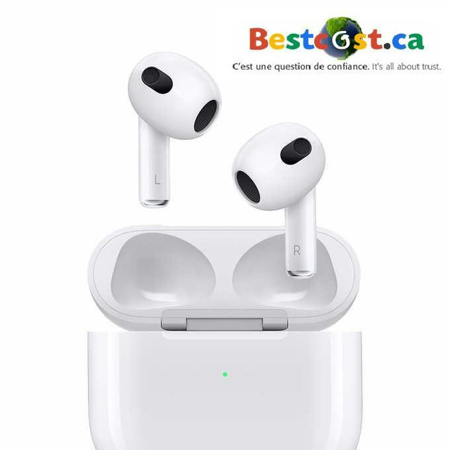 Écouteurs Sans-Fil Bluetooth AirPods Apple (3ème GEN) MME73AM/A - ON EXPÉDIE PARTOUT AU QUÉBEC ! - BESTCOST.CA in Headphones in Québec