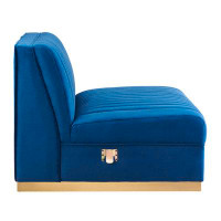 Brayden Studio Lefancy Sanguine Channel Tufted Performance Velvet Modular Sectional Sofa Armless Chair