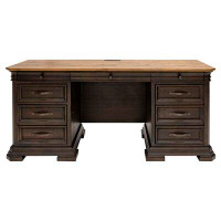 Canora Grey Shaan Executive Desk with Built in Outlets