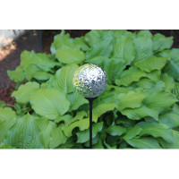 Amples Solar Powered Plastic Glass Globe Stake Waterproof Warm White Led Light Outdoor Garden Decorations For Pathway Wa