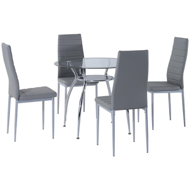 Dining Table Set 35.4" x 35.4" x 29.5" Grey in Kitchen & Dining Wares - Image 2