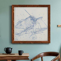 Orren Ellis Airplane Mechanical Sketch I-Premium Framed Canvas - Ready To Hang