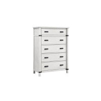 Ceballos Loretta Modern Style 5-Drawer Chest Made With Wood In Antique White