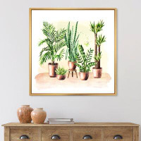 East Urban Home Indoor Green Home House Plants I - Traditional Canvas Wall Art Print FL35487