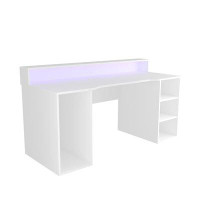 Inbox Zero Palomo Gaming Desk with Built in Outlets