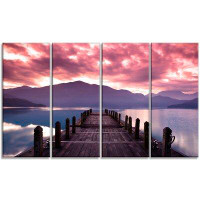 Made in Canada - Design Art Beautiful Spring Sea at Morning 4 Piece Photographic Print on Wrapped Canvas Set