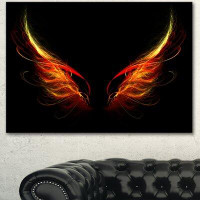 Made in Canada - Design Art 'Hell Wings on Black Background' Graphic Art on Wrapped Canvas