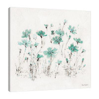 Winston Porter 'Wildflowers III Turquoise' Watercolor Painting Print on Canvas