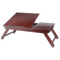 Red Barrel Studio Wood Desk - Multi-Tasking Tray - Attractive Natural Wood - Light And Portable - Adjustable Angle Top -