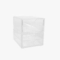 Martha Stewart Martha Stewart Brody Stackable Plastic Office Desktop Organizer Boxes - Single Drawer and 2 Drawers