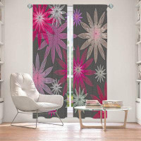 East Urban Home Lined Window Curtains 2-panel Set for Window Size by Pam Amos - Starburst Red Pink