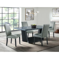 Picket House Furnishings Dillon Standard Height Marble Table In Grey