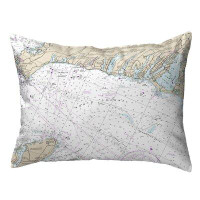 Highland Dunes Falmouth Harbour, Ma Nautical Map Noncorded Indoor/Outdoor Pillow 11X14