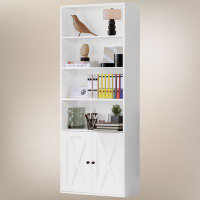 Latitude Run® Floor-Standing Bookshelves and Bookcases with Doors,70 in tall