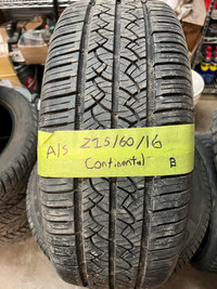 215 60 16 2 Continental TrueContact Used A/S Tires With 95% Tread Left