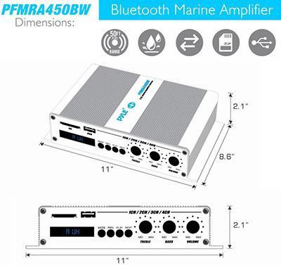 PYLE PFMRA450BW 4-CHANNEL WEATHER RESISTANT BLUETOOTH MARINE AMPLIFIER - Amazing Prices !! in Boat Parts, Trailers & Accessories - Image 4