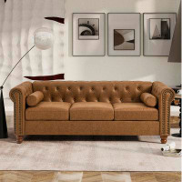 Alcott Hill Classic Living Room Upholstered Sofa with high-tech Fabric Surface/ Chesterfield Tufted Fabric Sofa