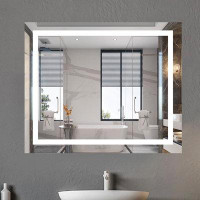 Wrought Studio Miroir de salle de bain / meuble-lavabo moderne sans cadre 28 po x 36 po Ayjah