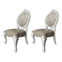 Rosdorf Park Side Chair (Set-2), Synthetic Leather & Bone White Finsih