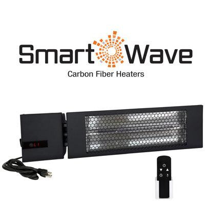 King Electric RK Radiant Heater 24" Black, Carbon Lamp 120V 1500W W/ 15A Plug & Remote in Patio & Garden Furniture