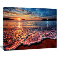 Beachcrest Home Peaceful Evening Beach View - Wrapped Canvas Photograph Print