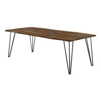 Millwood Pines Arroya Rectangular Solid Wood Dining Table in Brown and Black
