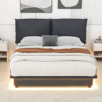 Ivy Bronx Queen Size Upholstered Platform Bed with Sensor Light