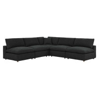 Bohouse Commix Down Filled Overstuffed Boucle Fabric 5-Piece Sectional Sofa